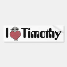 I Heart Timothy Alien Bumper Stickers