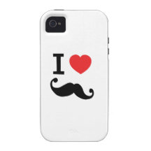 I heart twirly moustache iPhone 4 cover