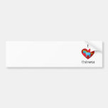 I heart unicorn in blue bumper stickers