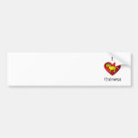 I heart unicorns in gold and rainbow bumper sticker