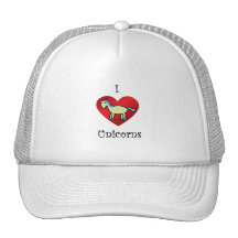 I heart unicorns in yellow blue argyle hats
