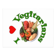 I Heart Vegetarians Postcard
