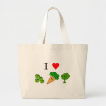 i heart veggies canvas bag