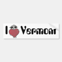 I Heart Vermont Alien Bumper Stickers