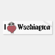 I Heart Washington Alien Bumper Sticker