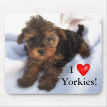 I Heart Yorkies! Mouse Pad
