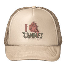 I Heart Zombies by Mudge Studios Mesh Hat
