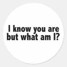 I Know You Are What Am I Round Stickers
