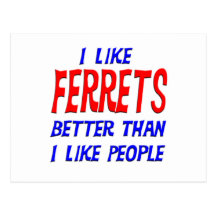 I Like Ferrets Better Than I Like People Postcard