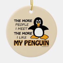 I Like My Penguin Christmas Ornament