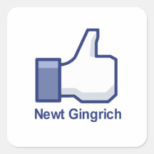 I LIKE NEWT GINGRICH SQUARE STICKER
