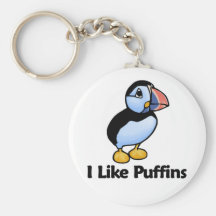 I Like Puffins Key Chain