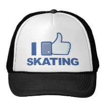 I LIKE SKATING facebook LIKE thumb up graphic Hat