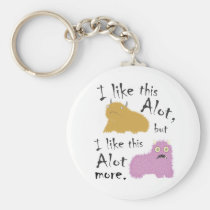 I Like This Alot, But I Like This Alot More keychains