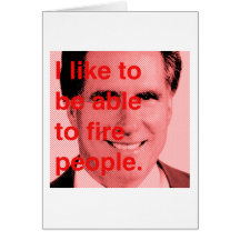 I like to be able to fire people greeting card