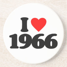 I LOVE 1966 BEVERAGE COASTERS