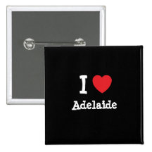 I love Adelaide heart T-Shirt Button
