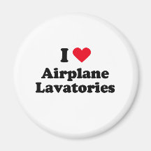 I love aeroplane lavatories fridge magnet