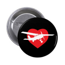 I Love Aeroplanes Buttons