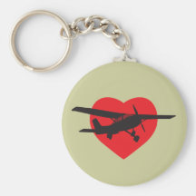 I Love Aeroplanes Key Chain