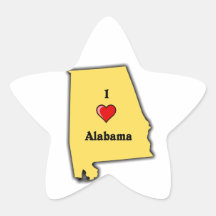 I Love Alabama Stickers