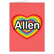 I love Allen, rainbow heart Greeting Card