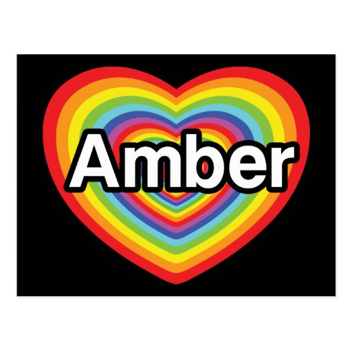 I love Amber, rainbow heart Zazzle