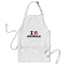 i love animals aprons
