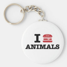 i love animals key chain