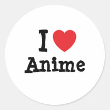 I love Anime heart custom personalised Stickers