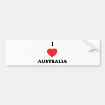 I LOVE Australia Bumper Stickers