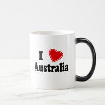 I Love Australia Coffee Mugs