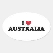 I Love Australia Oval Sticker