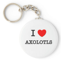 I Love AXOLOTLS keychains