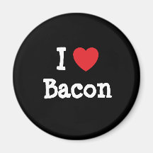 I love Bacon heart T-Shirt Magnets