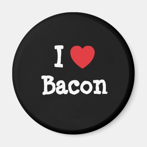 I love Bacon heart T-Shirt Magnets
