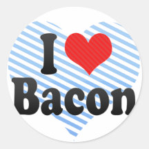 I Love Bacon Round Stickers