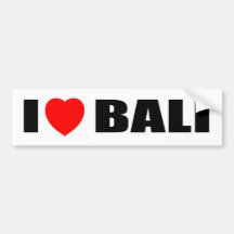 I Love Bali, Indonesia Bumper Stickers