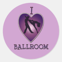 I LOVE BALLROOM ROUND STICKERS