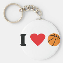 I love basketball icon keychain