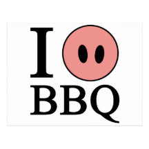 I Love BBQ Postcard