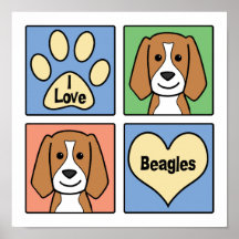 I Love Beagles Posters