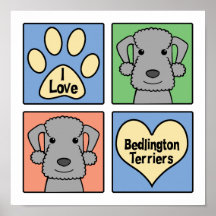 I Love Bedlington Terriers Print