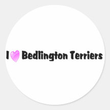 I Love Bedlington Terriers Round Sticker