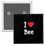 I love Bee heart T-Shirt Pins