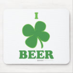 I Love Beer - Clover lucky irish St Patricks Day Mouse Pad