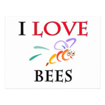 I Love Bees Postcard