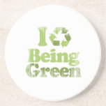 I LOVE BEING GREEN Faded.png Beverage Coaster