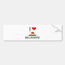 I Love BELVEDERE California Bumper Sticker