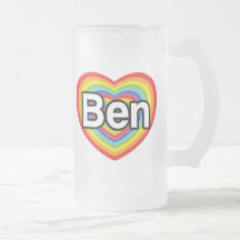 I love Ben: rainbow heart Coffee Mug